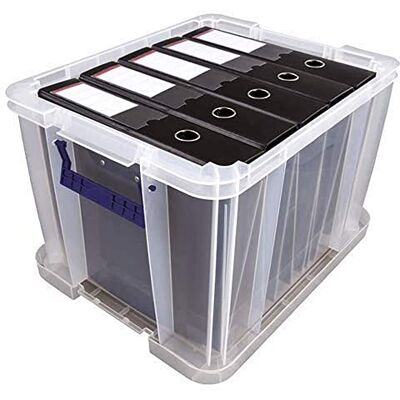 Bankers Box Prostore scatola porta oggetti in plastica con coperchio, 36 litri, impilabile, scatole per armadio super resistenti, dimensioni 30x37x31 cm, contenitori plastica trasparente, 1 unità Bankers Box Prostore scatola porta oggetti in plastica con coperchio, 36 litri, impilabile, scatole per armadio super resistenti, dimensioni 30x37x31 cm, contenitori plastica trasparente, 1 unità