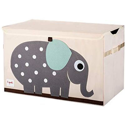 3 Sprouts Baule Portagiochi Pieghevole, Coperchio e Manici, Elefante 3 Sprouts Baule Portagiochi Pieghevole, Coperchio e Manici, Elefante
