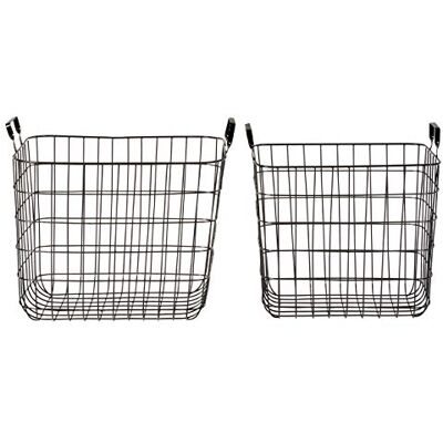 PREMIER Housewares Cestini portaoggetti in Metallo, Colore: Nero PREMIER Housewares Cestini portaoggetti in Metallo, Colore: Nero