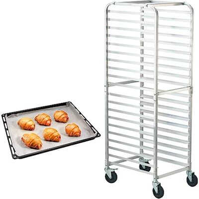 VEVOR Portateglie per panini, Scaffale per panetteria commerciale a 20 livelli con ruote con freno, Carrello in alluminio, Rastrelliera rapida per cucina domestica, 26"x20,4"x70 VEVOR Portateglie per panini, Scaffale per panetteria commerciale a 20 livelli con ruote con freno, Carrello in alluminio, Rastrelliera rapida per cucina domestica, 26"x20,4"x70