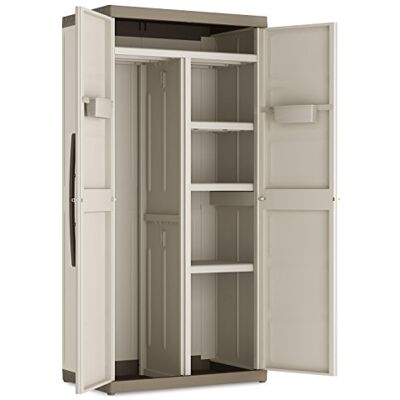 Keter Excellence Armadio per interni ed esterni, colore: beige/sabbia, 89 x 54 x 182 cm Keter Excellence Armadio per interni ed esterni, colore: beige/sabbia, 89 x 54 x 182 cm