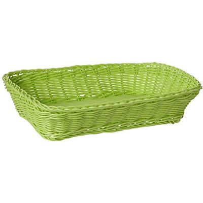 Garcia de Pou Cesti rettangolari Imitazione Vimini, Pp, Verde Anice, 30x22x7 CM Garcia de Pou Cesti rettangolari Imitazione Vimini, Pp, Verde Anice, 30x22x7 CM