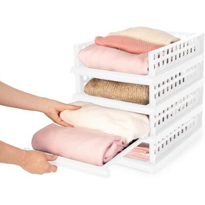 Compactor SLIDER Organizer Armadio con Cassettino Estraibile, Set da 4 Scaffali Modulabili Regolabili in Plastica BPA Free per Vestiti, Armadi, Bagno, Bianco, Taglia Midi (34 x 45 x 11,5 cm) Compactor SLIDER Organizer Armadio con Cassettino Estraibile, Set da 4 Scaffali Modulabili Regolabili in Plastica BPA Free per Vestiti, Armadi, Bagno, Bianco, Taglia Midi (34 x 45 x 11,5 cm)