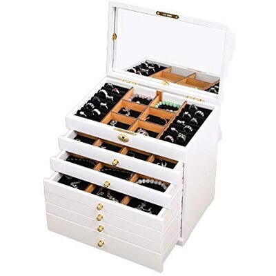 XBTGS Scatola per cassetti in legno massello retrò principessa scatola di immagazzinaggio con serratura multistrato di grande capacità scatola di immagazzinaggio gioielli scatola di gioielli per le XBTGS Scatola per cassetti in legno massello retrò principessa scatola di immagazzinaggio con serratura multistrato di grande capacità scatola di immagazzinaggio gioielli scatola di gioielli per le