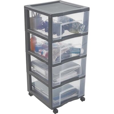 Sundis Tag Tower XL, cassettiera plastica con ruote, A4, 4 cassetti Sundis Tag Tower XL, cassettiera plastica con ruote, A4, 4 cassetti