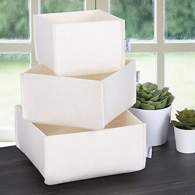 WELL HOME MOBILIARIO & DECORACIÓN Set di organizzatori da scrivania (3 pezzi) Crema WELL HOME MOBILIARIO & DECORACIÓN Set di organizzatori da scrivania (3 pezzi) Crema