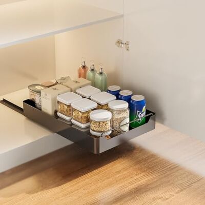GarveeMore Cassetto Scorrevole Cucina, Ripiano Cucina Cassetto Telescopico Cucina, Organizzatori Armadi Piano Scorrevole Cucina, Soggiorno Casa Stoccaggio Organizzatore Cucina, Nessun Foro, 30x43x7cm, Nero GarveeMore Cassetto Scorrevole Cucina, Ripiano Cucina Cassetto Telescopico Cucina, Organizzatori Armadi Piano Scorrevole Cucina, Soggiorno Casa Stoccaggio Organizzatore Cucina, Nessun Foro, 30x43x7cm, Nero