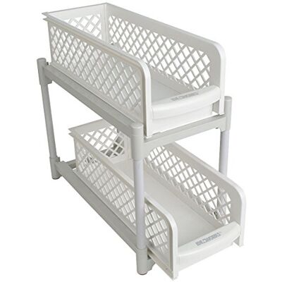Fox Valley Traders Ripiani scorrevoli a 2 ripiani, taglia unica, colore: bianco Fox Valley Traders Ripiani scorrevoli a 2 ripiani, taglia unica, colore: bianco