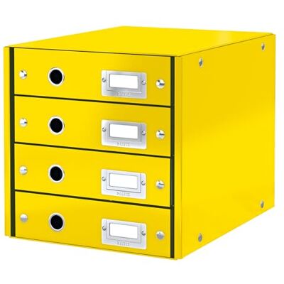 Leitz Click & Store Cassettiera a 4 Cassetti Pieghevole, Organizer per Riporre Documenti, Cataloghi e Riviste in Formato A4, Adatta per Casa e Ufficio, Giallo, Leitz Click & Store Cassettiera a 4 Cassetti Pieghevole, Organizer per Riporre Documenti, Cataloghi e Riviste in Formato A4, Adatta per Casa e Ufficio, Giallo,