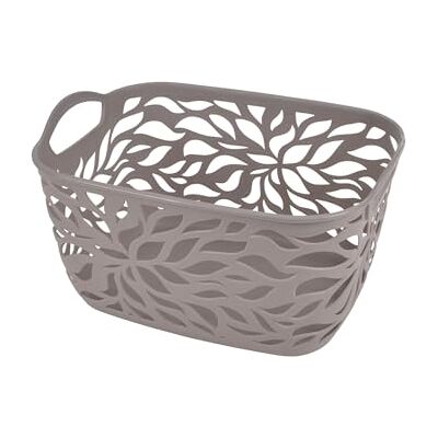 Homéa , Cestello con motivo vegetale, plastica, 7,5 l, 29 x 22,5 x 16 cm, colore: tortora Homéa , Cestello con motivo vegetale, plastica, 7,5 l, 29 x 22,5 x 16 cm, colore: tortora