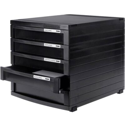 HAN Cassettiera con 5 cassetti chiusi, colore: Nero HAN Cassettiera con 5 cassetti chiusi, colore: Nero
