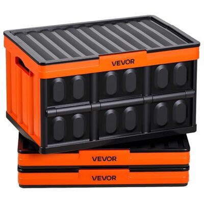 VEVOR Scatole Portaoggetti Pieghevoli in Plastica 45 L, Cassette Pieghevoli Impilabili con Coperchio e Maniglie, Set da 3 PZ, Portata Massima 20 kg, Cesti Contenitori Pieghevoli Salvaspazio e Robusti VEVOR Scatole Portaoggetti Pieghevoli in Plastica 45 L, Cassette Pieghevoli Impilabili con Coperchio e Maniglie, Set da 3 PZ, Portata Massima 20 kg, Cesti Contenitori Pieghevoli Salvaspazio e Robusti