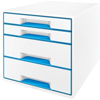 Leitz WOW Cube Cassettiera a 4 Cassetti, Organizer per Riporre Documenti, Cataloghi e Riviste in Formato A4, Adatta per Casa e Ufficio, Blu, Leitz WOW Cube Cassettiera a 4 Cassetti, Organizer per Riporre Documenti, Cataloghi e Riviste in Formato A4, Adatta per Casa e Ufficio, Blu,