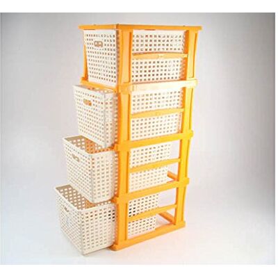LEGA Carrello 4 Cesti con Ruote, Multicolore, 76.5 x 26 x 35.5 cm LEGA Carrello 4 Cesti con Ruote, Multicolore, 76.5 x 26 x 35.5 cm
