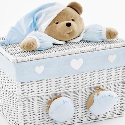 Baule portaoggetti Nanan - Personaggi in peluche blu - Cestino per giochi e vestiti Baule portaoggetti Nanan - Personaggi in peluche blu - Cestino per giochi e vestiti