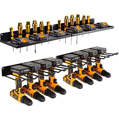 UU-Major ZLQ Organizer in metallo per utensili elettrici con stazione di ricarica, supporto per trapano, ripiani per garage, set di organizer da parete per pannelli forati, in metallo solido nero UU-Major ZLQ Organizer in metallo per utensili elettrici con stazione di ricarica, supporto per trapano, ripiani per garage, set di organizer da parete per pannelli forati, in metallo solido nero