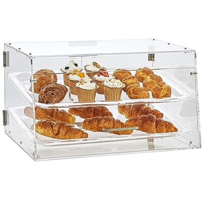 VEVOR Espositore per Pasticceria 2 Ripiani Accesso sul Retro Ripiani Rimovibili in Acrilico Trasparente, Espositore da Pasticceria per Pane Dolci da Pasticceria 510 x 350 x 35 mm Vetrina da Panificio VEVOR Espositore per Pasticceria 2 Ripiani Accesso sul Retro Ripiani Rimovibili in Acrilico Trasparente, Espositore da Pasticceria per Pane Dolci da Pasticceria 510 x 350 x 35 mm Vetrina da Panificio