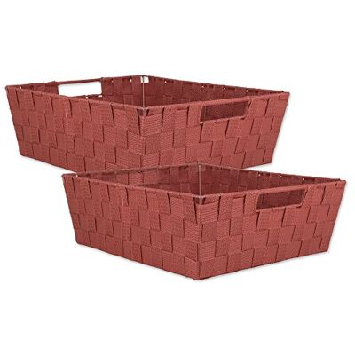 DII Contenitore in nylon tessuto trapezoidale resistente o vassoio per cesti – 33 x 38 x 12,7 cm, colore ruggine set da 2 DII Contenitore in nylon tessuto trapezoidale resistente o vassoio per cesti – 33 x 38 x 12,7 cm, colore ruggine set da 2
