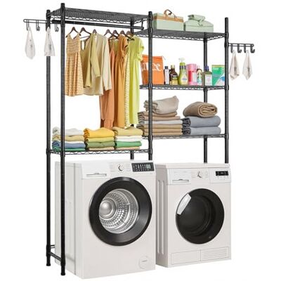 Vevor - Over Washer And Dryer Shelf - Nero - Mensola di stoccaggio Vevor - Over Washer And Dryer Shelf - Nero - Mensola di stoccaggio