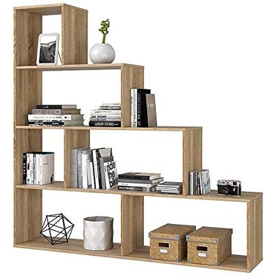 BAKAJI Libreria Scaffale A Scala Simms Legno MDF 4 Ripiani Casa Ufficio Per Riporre I tuoi Libri E Oggetti Vari (Quercia) BAKAJI Libreria Scaffale A Scala Simms Legno MDF 4 Ripiani Casa Ufficio Per Riporre I tuoi Libri E Oggetti Vari (Quercia)