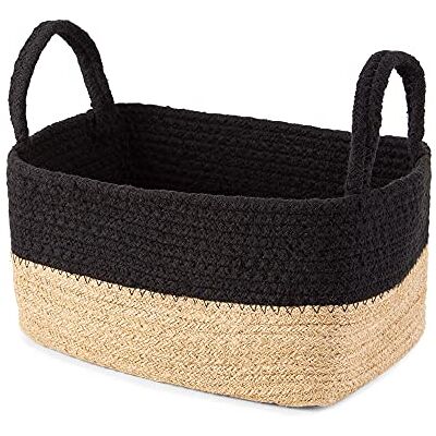 Compactor Magura Cesto portaoggetti in iuta, misura piccola, 24 x 15 x 12 cm, marrone/nero Compactor Magura Cesto portaoggetti in iuta, misura piccola, 24 x 15 x 12 cm, marrone/nero