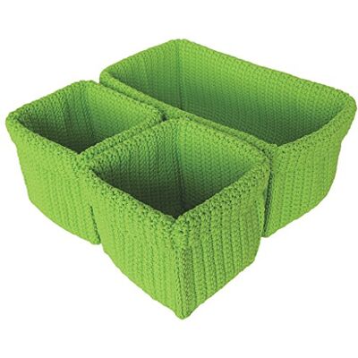 Laroom – Set 3 cestini, Colore: Verde Laroom – Set 3 cestini, Colore: Verde