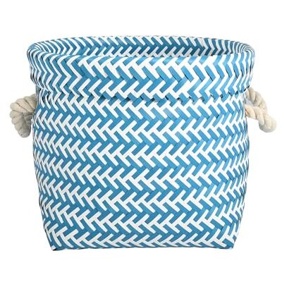 MSV Cestino 29 x 29 x 23 cm Blu e Bianco, 29 x 29 x 23 cm MSV Cestino 29 x 29 x 23 cm Blu e Bianco, 29 x 29 x 23 cm