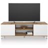 Mobili Fiver , Mobile Porta Tv Rachele, Rovere Rustico e Bianco Frassino, 150 cmx42 cmx48 cm, Mobile Tv moderno per tv fino a 65'', Made in Italy