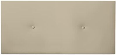 DUÉRMETE ONLINE Testiera Premium Imbottita Modello Milano   Rivestimento in Ecopelle di Alta Gamma, Legno Pelle Sintetica, Beige, 115 x 60 cm (Cama 105)