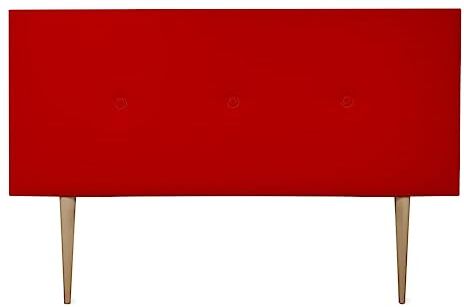 DUÉRMETE ONLINE Testiera Premium Imbottita Modello Milano   Rivestimento in Ecopelle di Alta Gamma, Legno Pelle Sintetica, Rosso, 170 x 60 cm con Patas (Cama 160)