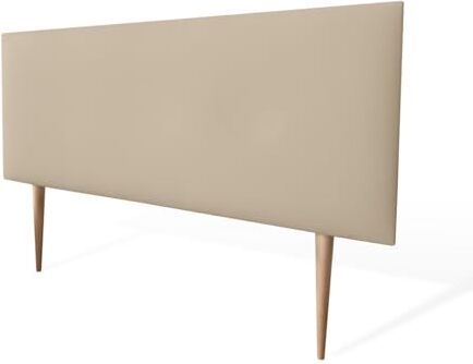 Somnia Descanso Testiera Lisbona Gambe, Imbottita qualità, in Ecopelle di Alta Gamma, Pratica e dal Design Accattivante, Legno Pelle Sintetica, Beige, 145 x 60 cm (Cama 135/140)