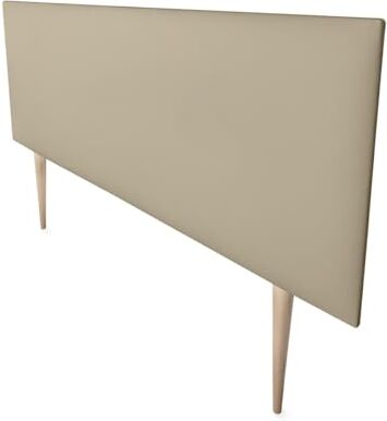 Mattfy Testiera Nantes Gambe, Imbottita qualità, in Ecopelle di Alta Gamma, Pratica e dal Design Accattivante, Legno Pelle Sintetica, Beige, 115 x 60 cm (Cama 100/105)