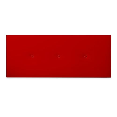 DUÉRMETE ONLINE Testiera Premium Imbottita Modello Milano   Rivestimento in Ecopelle di Alta Gamma, Legno Pelle Sintetica, Rosso, 160 x 60 cm (Cama 150)