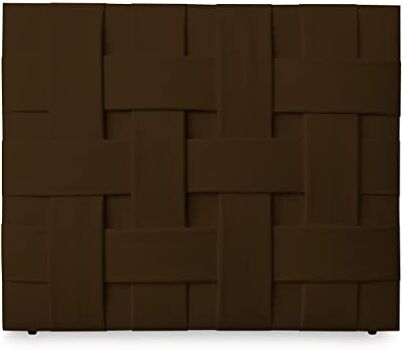 DUÉRMETE ONLINE Testiera di Lusso Imbottita Modello Hilton   tappezzata in Ecopelle di Alta qualità e Design Accattivante Gamma, Legno Pelle Sintetica, Marrone, 90 x 120 cm (Cama 80)