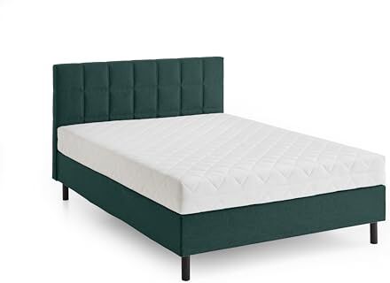 Atlantic Home Collection Nikola-Letto da Boxe con Materasso a Molle H2, Verde, 140 x 200 cm