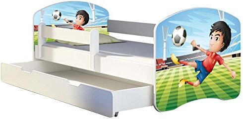 ACMA Letto per Bambino Cameretta per Bambino con Materasso Cassetto II (13 Il Calciatore, 180x80 + Cassetto)