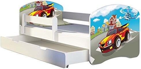 ACMA Letto per bambino Cameretta per bambino con materasso Cassetto  II (03 Macchina sportiva, 180x80 + Cassetto)