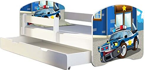 ACMA Letto per bambino Cameretta per bambino con materasso Cassetto  II (38 Polizia, 140x70 + Cassetto)