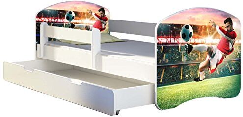 ACMA Letto per bambino Cameretta per bambino con materasso Cassetto  II (37 Calciatore 2, 160x80 + Cassetto)