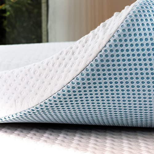 subrtex Topper Materasso Memory Foam 160x200 con Rivestimento in Bamboo Rimovibile e Lavabile, 5cm Topper con Gel di Raffreddamento Traspirante (160 x 200 x 5cm)