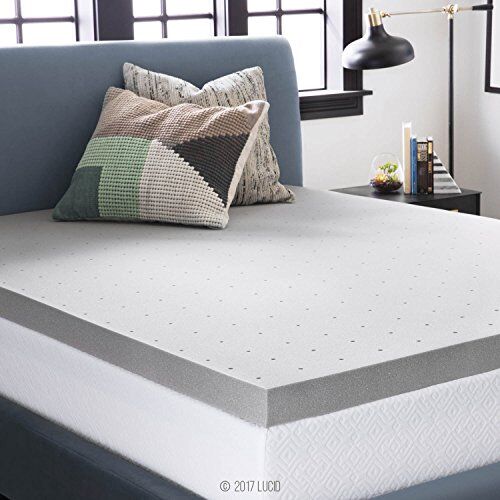 LUCID 3 pollici Coprimaterasso in memory foam color carbone di bambù Twin