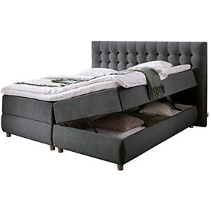 Atlantic Home Collection Letto a molle, Tina, 160 x 200 cm, con topper (grado di durezza H2) e 2 cassettoni, antracite, 160 x 200 cm Atlantic Home Collection Letto a molle, Tina, 160 x 200 cm, con topper (grado di durezza H2) e 2 cassettoni, antracite, 160 x 200 cm