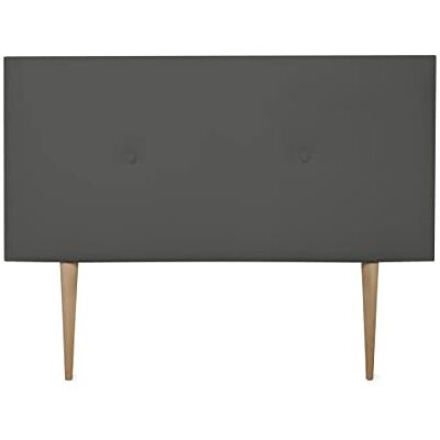DUÉRMETE ONLINE Testiera Premium imbottita modello Milano, con gambe, rivestita in ecopelle di alta gamma, legno, grigio, 130 x 60 cm (letto da 120) DUÉRMETE ONLINE Testiera Premium imbottita modello Milano, con gambe, rivestita in ecopelle di alta gamma, legno, grigio, 130 x 60 cm (letto da 120)
