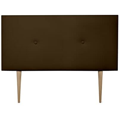 DUÉRMETE ONLINE Testiera Premium imbottita modello Milano, con gambe, rivestita in ecopelle di alta gamma, legno, cioccolato, 130 x 60 cm (letto da 120) DUÉRMETE ONLINE Testiera Premium imbottita modello Milano, con gambe, rivestita in ecopelle di alta gamma, legno, cioccolato, 130 x 60 cm (letto da 120)