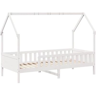 vidaXL Giroletto Casetta Bambini Bianco 90x190 cm Legno Massello Pino vidaXL Giroletto Casetta Bambini Bianco 90x190 cm Legno Massello Pino