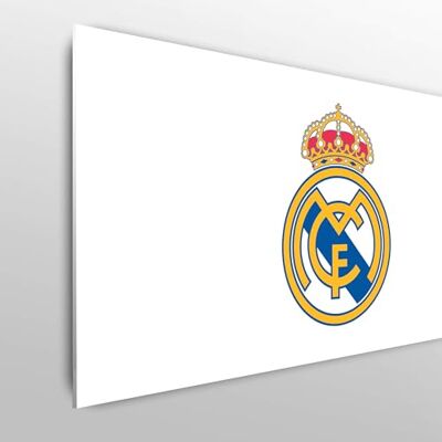 fan decor Licensed Décor Testiera per letto matrimoniale regolabile Real Madrid, 150 cm (larghezza) x 75 cm (altezza), stemma colorato su sfondo bianco fan decor Licensed Décor Testiera per letto matrimoniale regolabile Real Madrid, 150 cm (larghezza) x 75 cm (altezza), stemma colorato su sfondo bianco