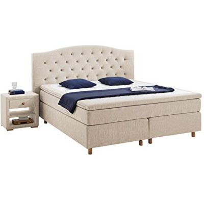 Atlantic Home Collection Claire Letto a molle con contenitore, durezza H3, in tessuto, crema, 180 x 200 cm Atlantic Home Collection Claire Letto a molle con contenitore, durezza H3, in tessuto, crema, 180 x 200 cm