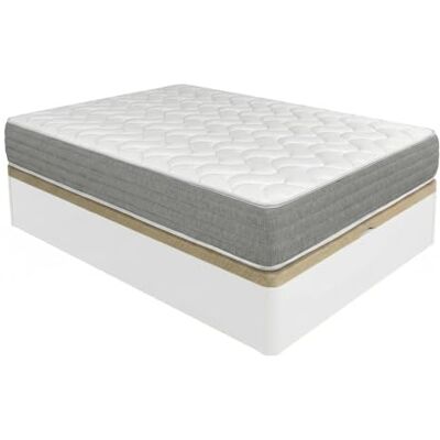DUÉRMETE ONLINE Confezione Materasso viscoelastico Viscotec con letto in legno apribile ad alta capacità, colore bianco, 90 x 190 cm DUÉRMETE ONLINE Confezione Materasso viscoelastico Viscotec con letto in legno apribile ad alta capacità, colore bianco, 90 x 190 cm