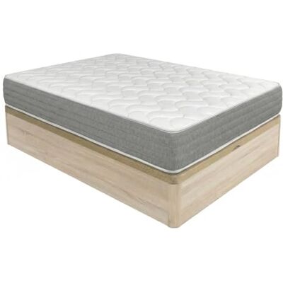 DUÉRMETE ONLINE Confezione Materasso viscoelastico Viscotec con letto in legno apribile ad alta capacità, colore cambria 135 x 190 cm DUÉRMETE ONLINE Confezione Materasso viscoelastico Viscotec con letto in legno apribile ad alta capacità, colore cambria 135 x 190 cm