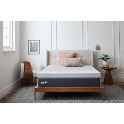 LUCID 4 pollici Coprimaterasso in memory foam color carbone di bambù California King LUCID 4 pollici Coprimaterasso in memory foam color carbone di bambù California King